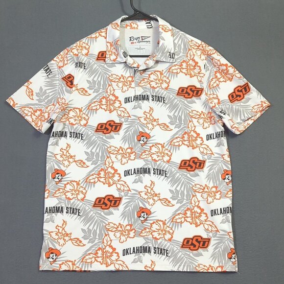 Reyn Spooner Shirt Men's M Multicolor Polo OSU Oklahoma State Pokes Performance - Picture 2 of 10